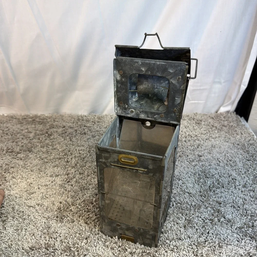 Stonebridge Folding Candle Holder Lantern Mica Window Camping Mica Window Pat'd